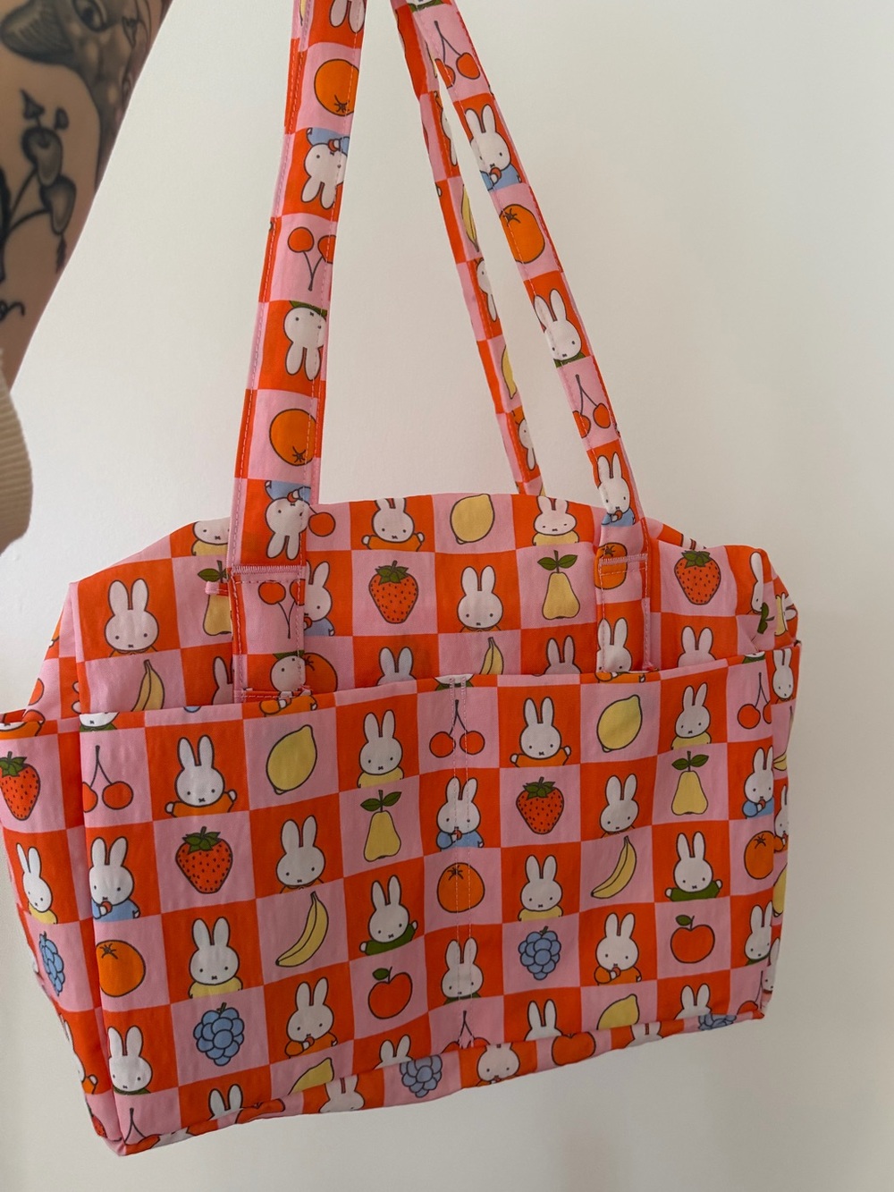 Baggu everyday cloud bag checkered fruit miffy